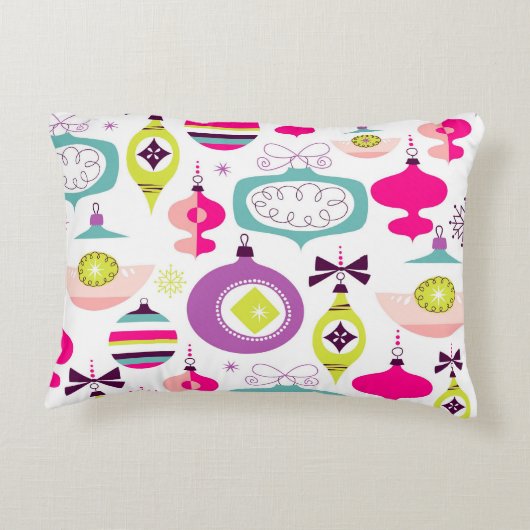 明るいレトロのクリスマスオーナメント アクセントクッション (裏面)