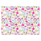 明るいレトロのクリスマスオーナメント テーブルクロス (正面(横))