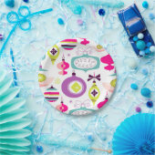 明るいレトロのクリスマスオーナメント ペーパープレート (パーティー)