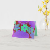 明るいレトロの一見花柄のデザインNotecards カード (黄色い花)