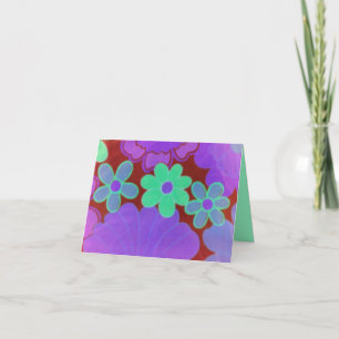 明るいレトロの一見花柄のデザインNotecards カード