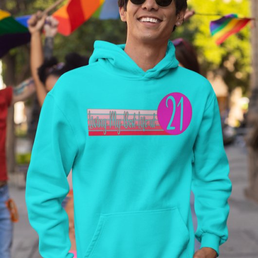 明るいレトロの夕日'21最高ので私の人生を生きる' Tシャツ