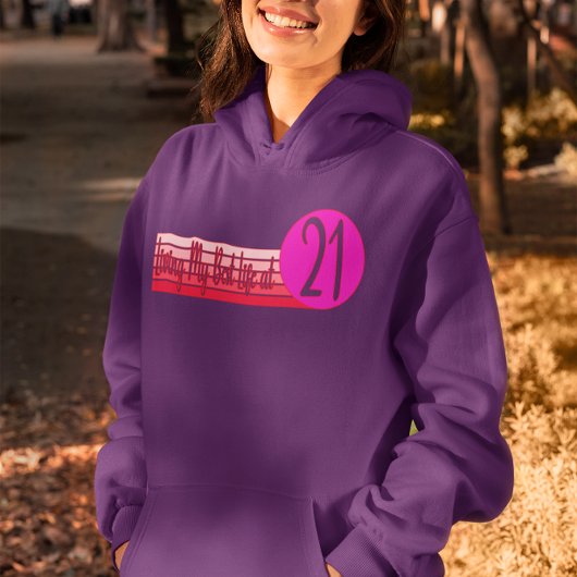 明るいレトロの夕日'21最高ので私の人生を生きる' Tシャツ