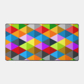 明るいレトロカラフル三角形パターン デスクマット (正面)
