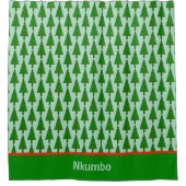 明るいレトロクリスマスツリー縁ど底 シャワーカーテン (正面)