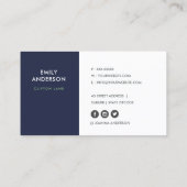 明るいレトロ大きな手の描画された黄色の水玉模様 名刺 (裏面)