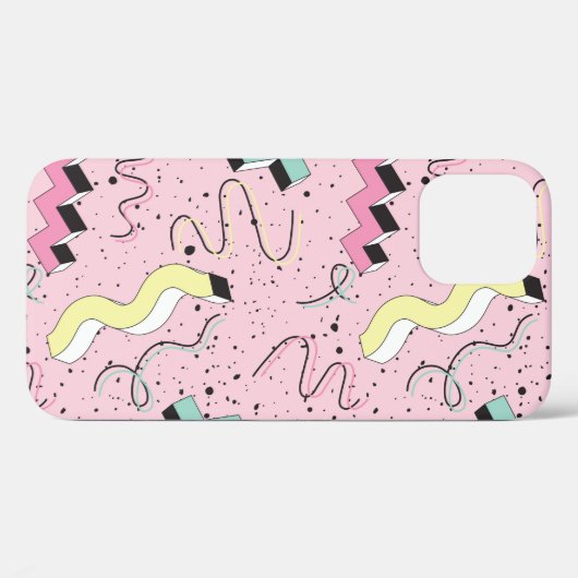 明るいレトロ抽象芸術のシームレスなスタイル Case-Mate iPhoneケース (裏面 (横))