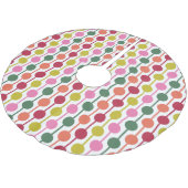 明るいレトロ1970s幾何学的パターン ブラッシュドポリエステルツリースカート (アングル)