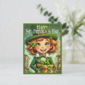 明るいレプレシャン – 聖パトリックの日ラッキーチャー シーズンポストカード (スタンド正面)