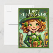 明るいレプレシャン – 聖パトリックの日ラッキーチャー シーズンポストカード (正面/裏面)