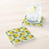 明るいレモンのガラスのコースター ガラスコースター (アングル)