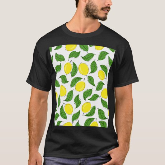 明るいレモンの緑の離れパターン Tシャツ (正面)