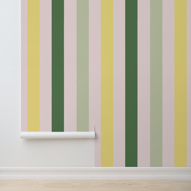 明るいレモンイエロー&グリーンストライプパターン 壁紙 (アプリケーション)