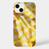明るいレモンサマーピクニックフォンケース　黄色ギンガム Case-Mate iPhoneケース (裏面)