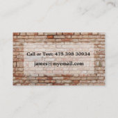 明るいレンガのパターンの壁石積み名刺 名刺 (裏面)
