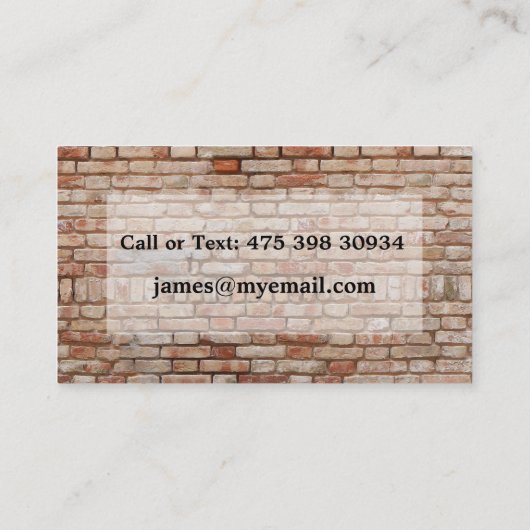 明るいレンガのパターンの壁石積み名刺 名刺 (裏面)
