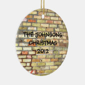 明るいレンガ壁 セラミックオーナメント (右)