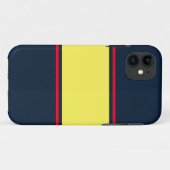 明るいワイド黄色の赤のレースストライプ海軍の上 Case-Mate iPhoneケース (裏面(横))