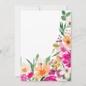 明るいワイルドフラワースクリプトフローラ卒業 サンキューカード (裏面)