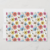 明るいワイルドフラワーパターンRSVPカード 招待状 (裏面)