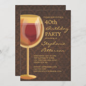 明るいワインのテーマのマイル標石の誕生日の招待状 招待状 (正面/裏面)