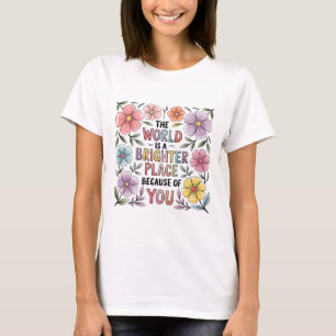 明るいワールドシャツ メンタルヘルスフローラティー Tシャツ