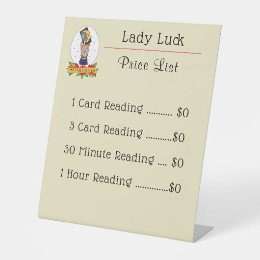 明るいヴィンテージタロットタトゥーペデスタルサイン 台座サイン (正面)