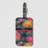 明るいヴィンテージフローラ ラゲッジタグ (正面縦)