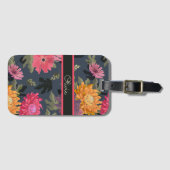 明るいヴィンテージフローラ ラゲッジタグ (正面横)