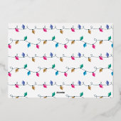 明るい一年先のおもしろいペット写真トナカイのライト 箔シーズンカード (裏面)