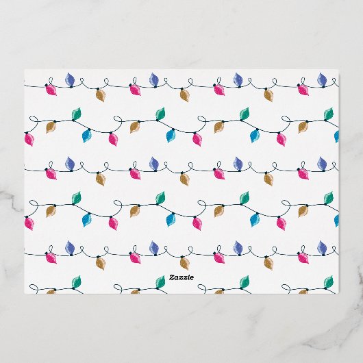 明るい一年先のおもしろいペット写真トナカイのライト 箔シーズンカード (裏面)