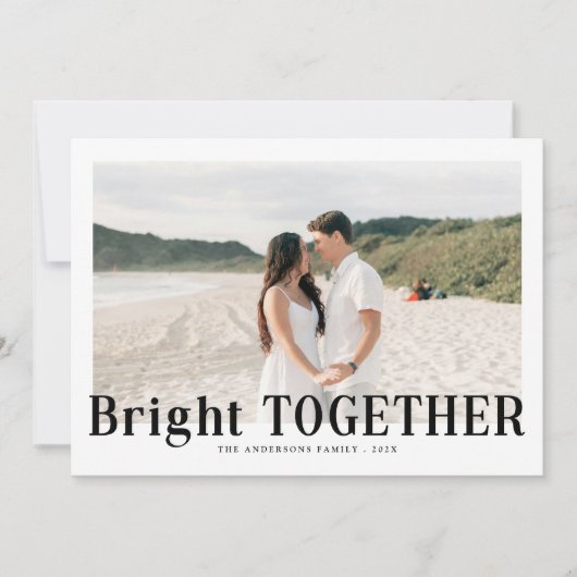 明るい一緒モダンにクリスマスのカップル シーズンカード (正面)