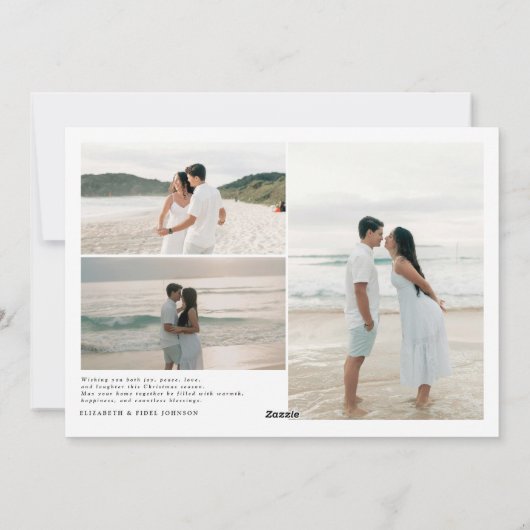 明るい一緒モダンにクリスマスのカップル シーズンカード (裏面)