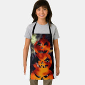 明るい不気味ジャッキOランタン全面プリントエプロン エプロン (インサイチュ)