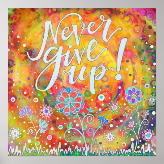 明るい与えNever Up引用文 ポスター (正面)