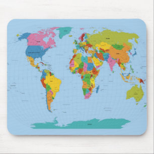 明るい世界地図 マウスパッド