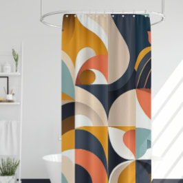 明るい中世紀型モダン シャワーカーテン