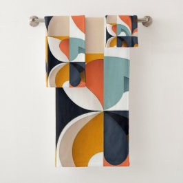 明るい中世紀型モダン バスタオルセット