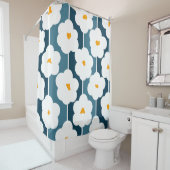 明るい中世紀花モダン柄 シャワーカーテン (インサイチュ)
