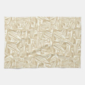 明るい丸または木製のダッシュ、茶色と白。 キッチンタオル (横)