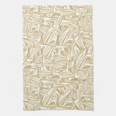 明るい丸または木製のダッシュ、茶色と白。 キッチンタオル (縦)