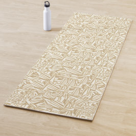 明るい丸または木製のダッシュ、茶色と白。 ヨガマット