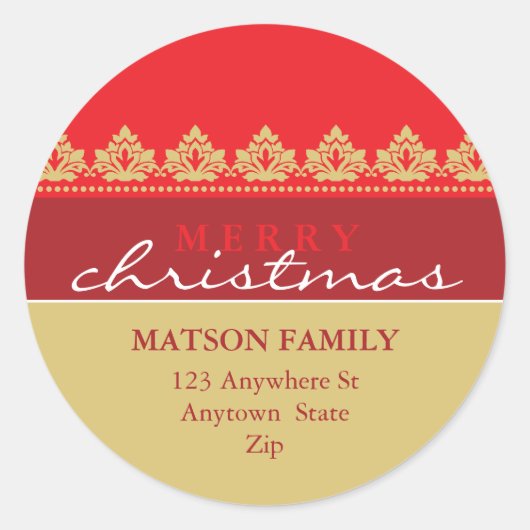 明るい住所 シール: かわいらし: 縁ど2 ラウンドシール (正面)