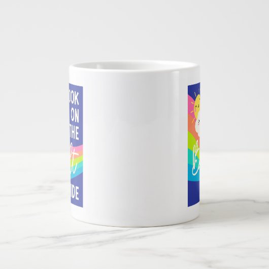 明るい側面のかわいい表情 ジャンボコーヒーマグカップ (正面)