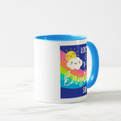 明るい側面のかわいい表情 マグカップ (正面右)