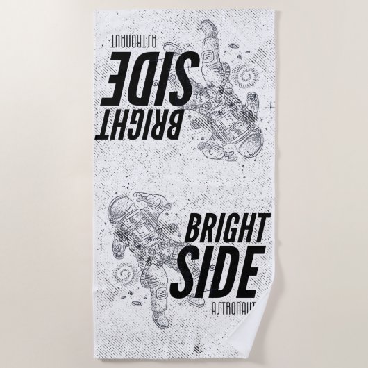 明るい側面の宇宙飛行士 ビーチタオル (正面)