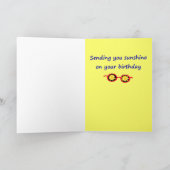 明るい側面を見て誕生日挨拶 カード (内部)