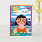 明るい側面を見て誕生日挨拶 カード (黄色い花)