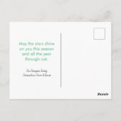 明るい光で照らされたクリスマスツリーはがき ポストカード (裏面)