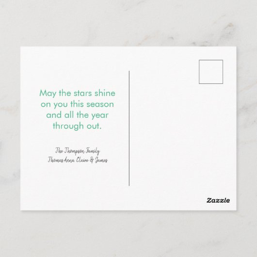 明るい光で照らされたクリスマスツリーはがき ポストカード (裏面)